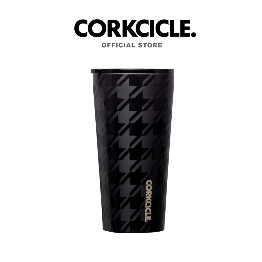 Corkcicle กระบอกน้ำ 16 oz (475 ml) Tumbler | Onyx Houndstooth ดำ | Keeps Cold เก็บเย็น 9hrs | แก้วพกพา ขวดน้ําพกพา