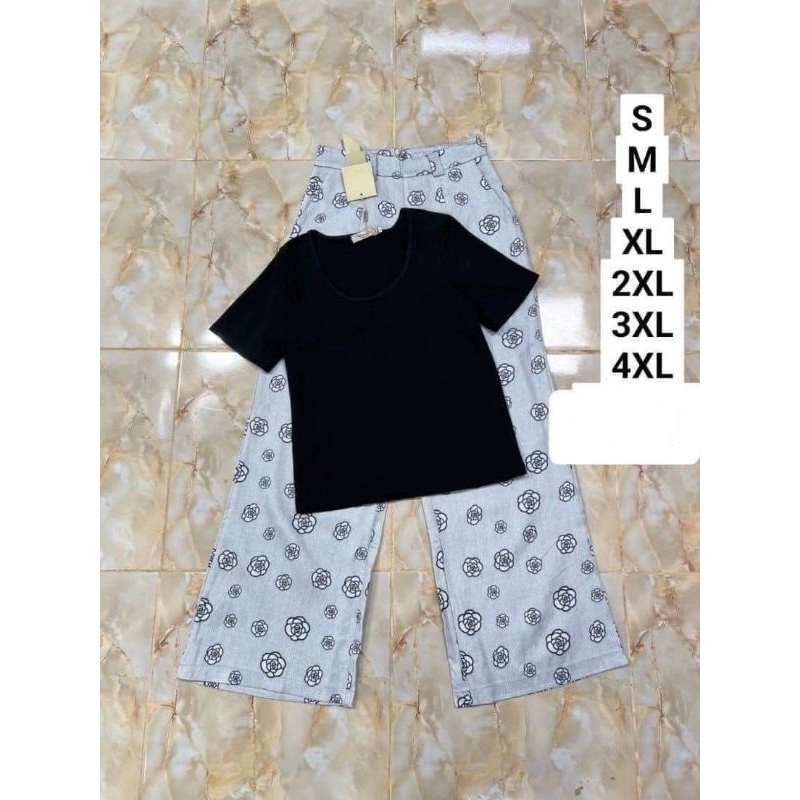 211 L,XL[ปกติ]เซตกางเกงขายาวลายchanel