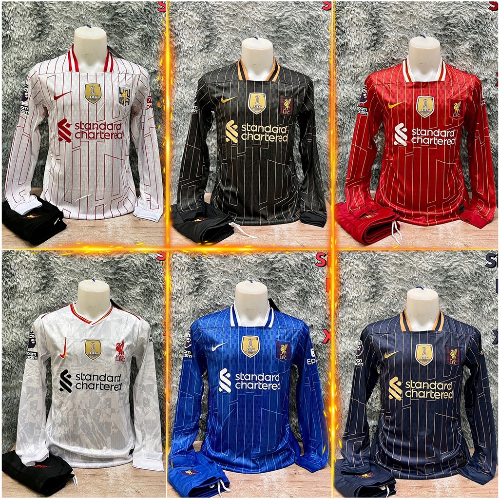 ชุดฟุตบอล เสื้อบอล ผู้ใหญ่ ได้ทั้งชุด(เสื้อ+กางเกง) แขนยาว 2024-25 รวมทีม38
