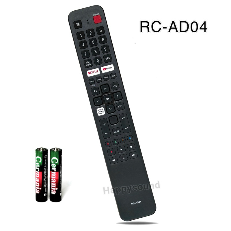 รีโมททีวี Smart TV Aco natic รุ่น RC-AD04 V2(ไม่มีคำสั่งเสียง)