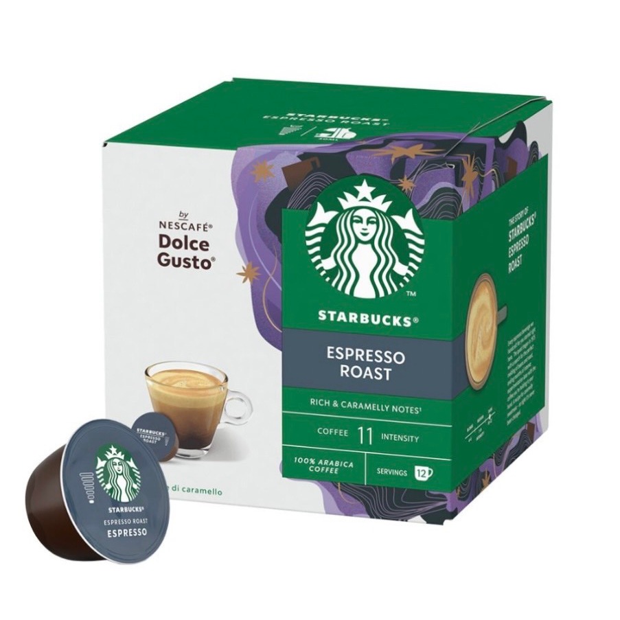 (exp.04/2025) Starbucks by Nescafe Dolce Gusto Espresso Roast กาแฟแคปซูลสตาร์บัค เอสเพรสโซ่ โรส Espresso Roast