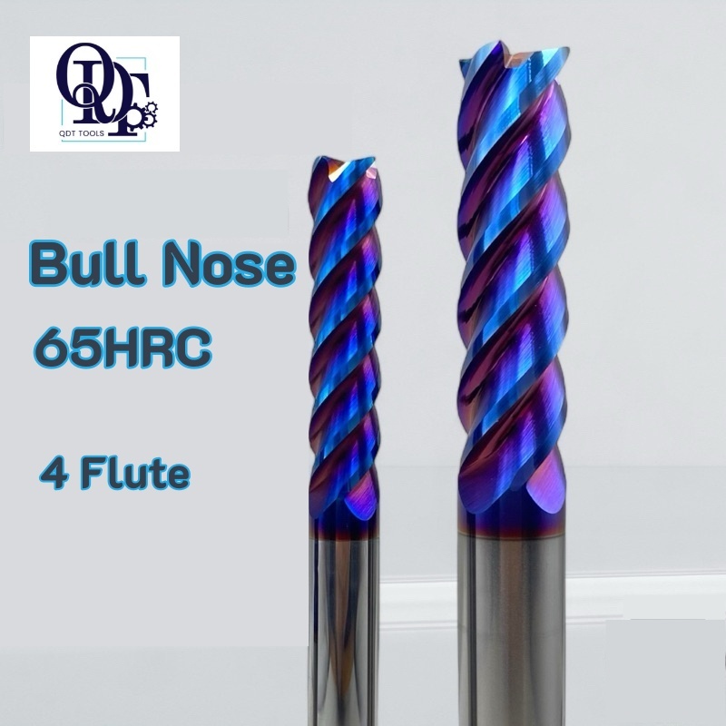 Endmill Carbide Bull Nose เอ็นมิล คาร์ไบด์ บลูโน๊ต 4F สีรุ้ง >> 4R0.5 - 8R1