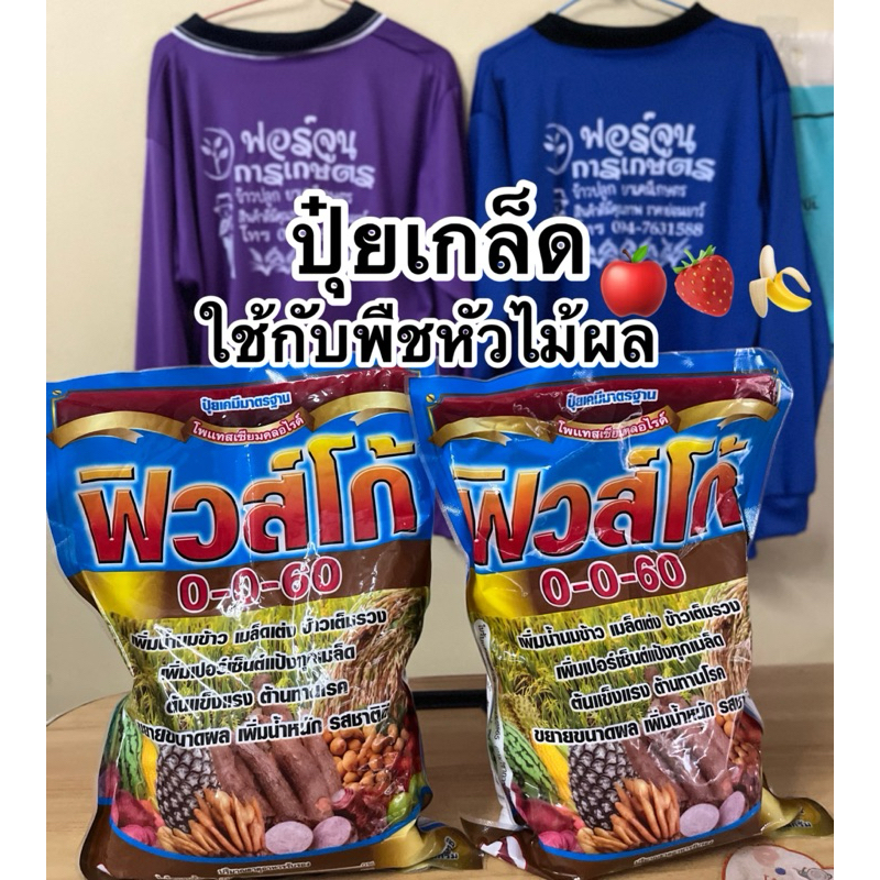 ปุ๋ยเกล็ด0-0-60 เร่งหัว เร่งผล เร่งแป้ง ใช้กับพืชหัวไม้ผล มีของแถมทุกกล่องค่า