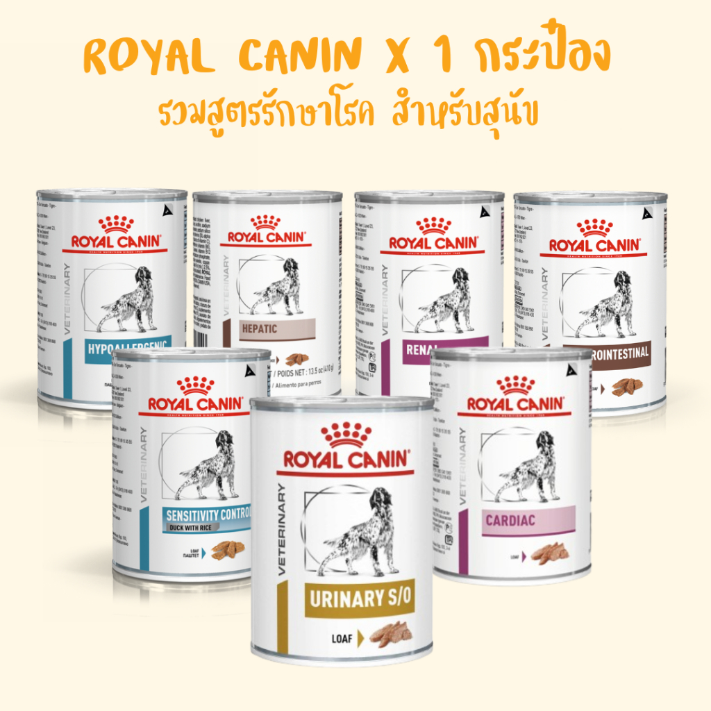 [1 กระป๋อง] Royal Canin อาหารเปียกสุนัข สูตรรักษาโรค แบบกระป๋อง ขนาด 410-420 กรัม