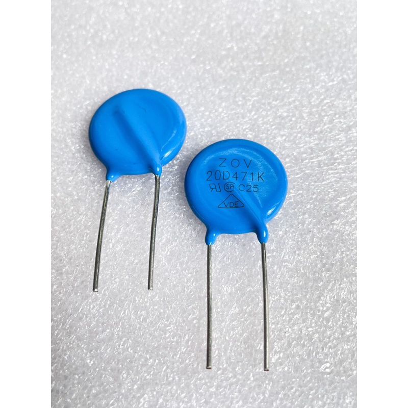 (แพ็ค1ตัว) 20D471K วาริสเตอร์ป้องกันไฟเกิน  300VAC 385VDC ยี่ห้อ ZOV เส้นผ่านศูนย์กลาง 20มิล Varisto