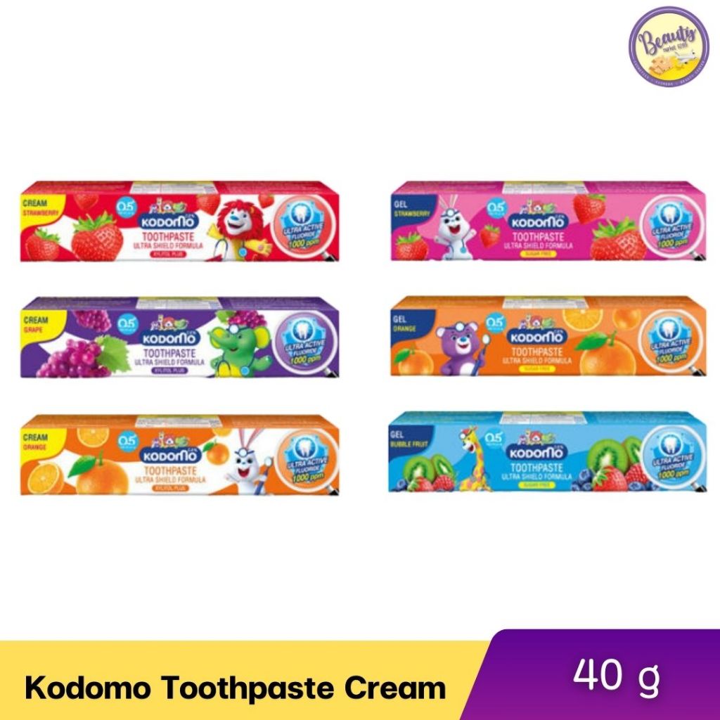 KODOMO ยาสีฟันเด็ก โคโดโม ฟลูออไรด์ 1000 ppm 40 กรัม (1PCS)