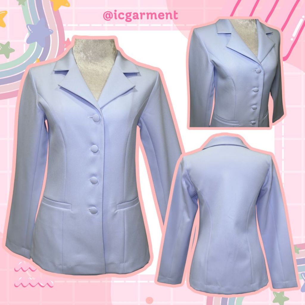 เสื้อพยาบาล คอปกฮาวาย แขนยาว ผ้าวาเลนติโน่