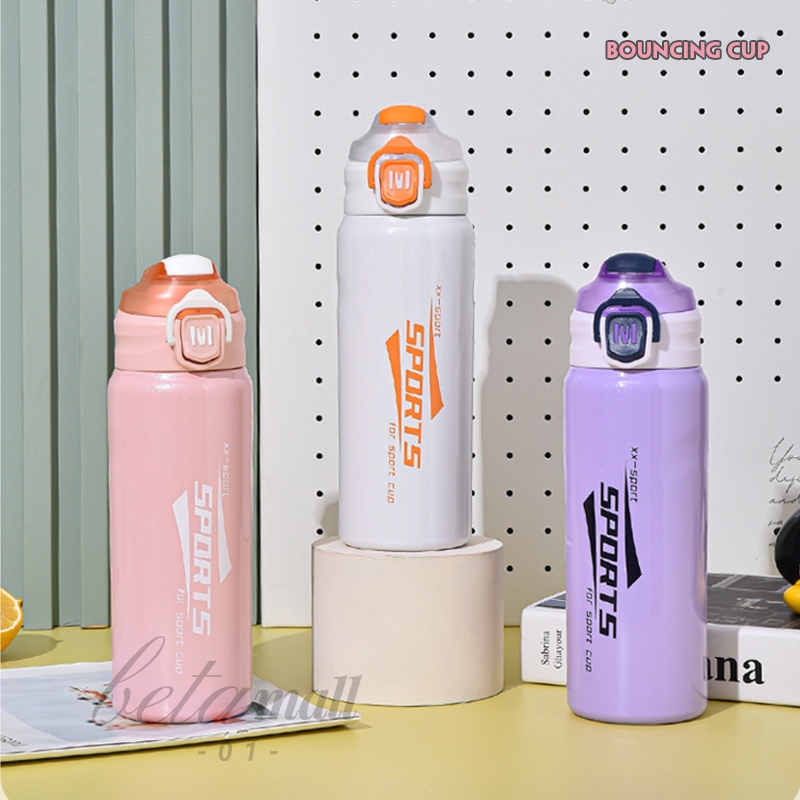 กระบอกน้ำสเตลเลส 316 กระบอกน้ำ 600ml. เก็บอุณหภูมิ มีเชือกหิ้ว ฝาเด้ง แบบพกพา B0141