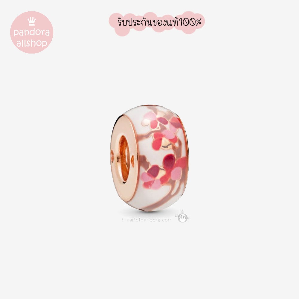 (ของแท้100%) Pandora rose murano Peach Blossom มู โรสดอกไม้