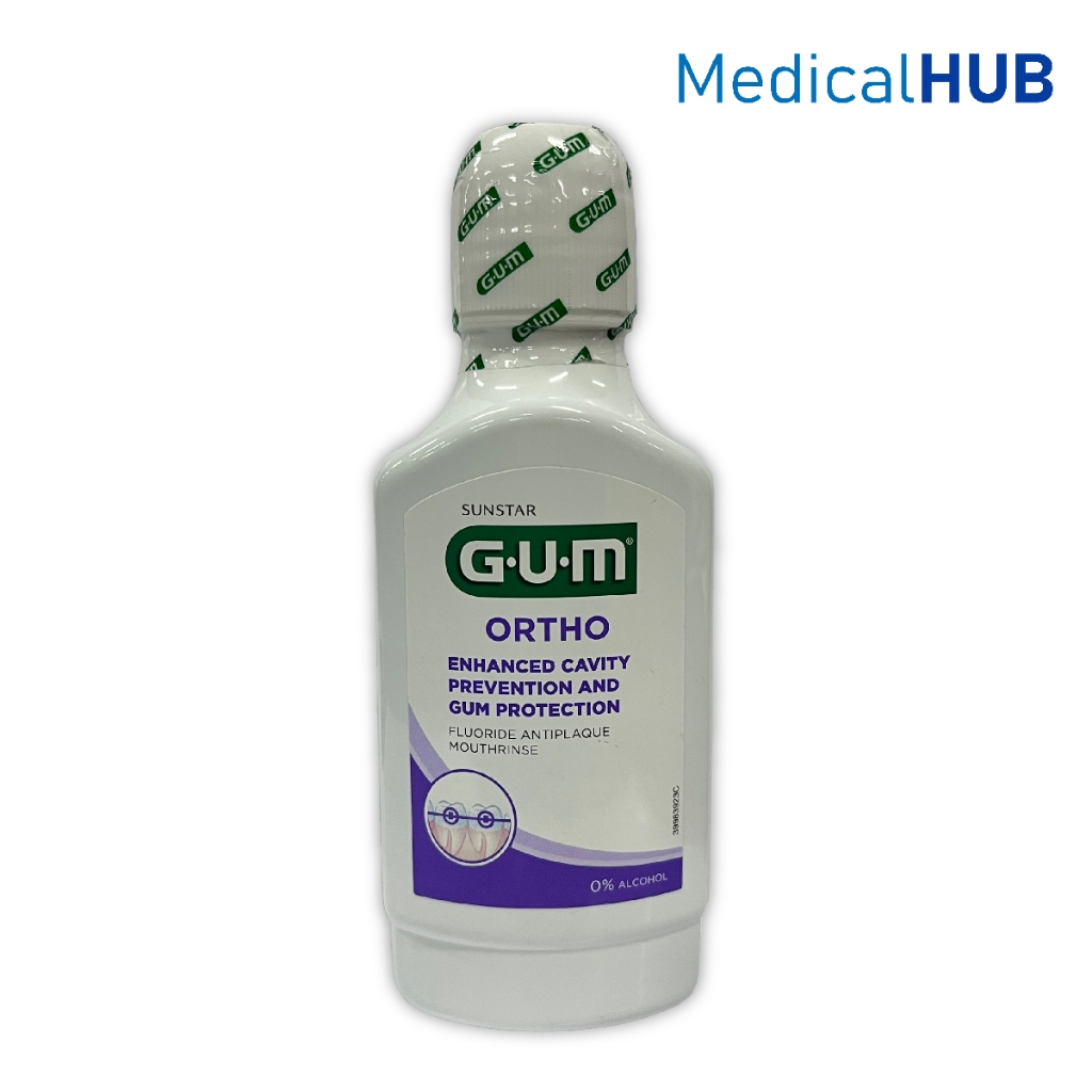 Gum ortho Mouthrinse  ขนาด 300 Ml. น้ำยาบ้วนปากสำหรับคนจัดฟัน กัมออร์โธ 22059