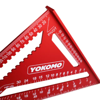 YOKOMO ฉากสามเหลี่ยมอลูมิเนียม วัดมุม ไม้โปรแทรกเตอร์ สามเหลี่ยมเมตริก เครื่องมือวัดความแม่นยำ ขนาด 7 นิ้ว และ 12 นิ้ว