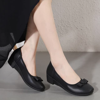 รองเท้าคัทชู รุ่น Primrose ส้นเตารีดสูง1.5 นิ้ว พื้นนุ่ม ใส่สบาย ใส่ตรงไซส์/เท้าอวบเพิ่มไซส์ (คัชชู)