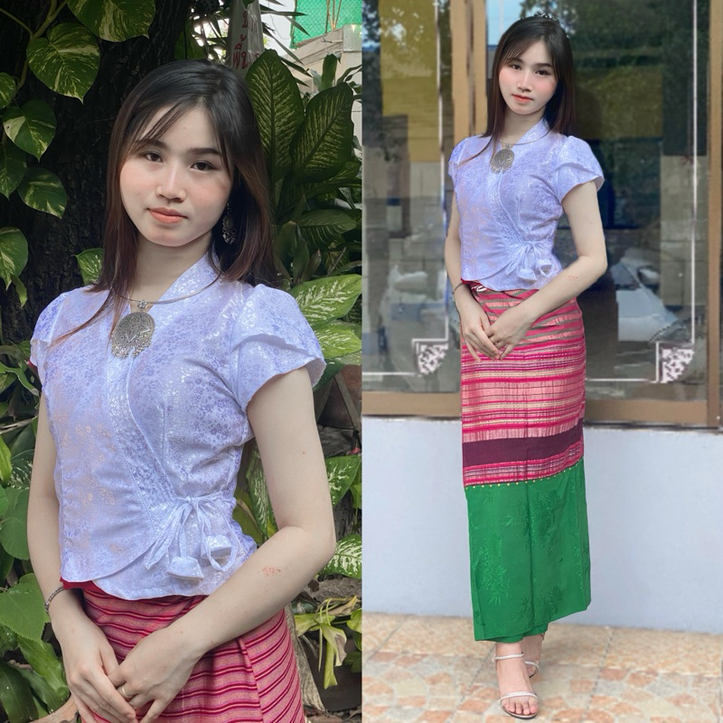 เสื้อลานนา เสื้อปั๊ด แขนบัวสั้น