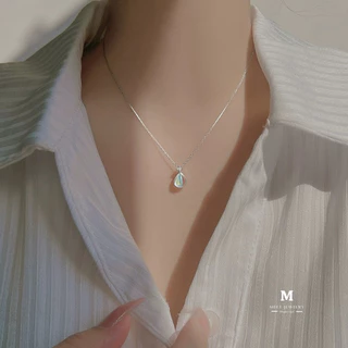 MEET💕สร้อยคอเงิน Moonstone สร้อยเปลี่ยนสี สร้อยคอเพชร สร้อยเงินแท้ ดีไซน์สวย สร้อยแฟชั่น สร้อยคอเงิน