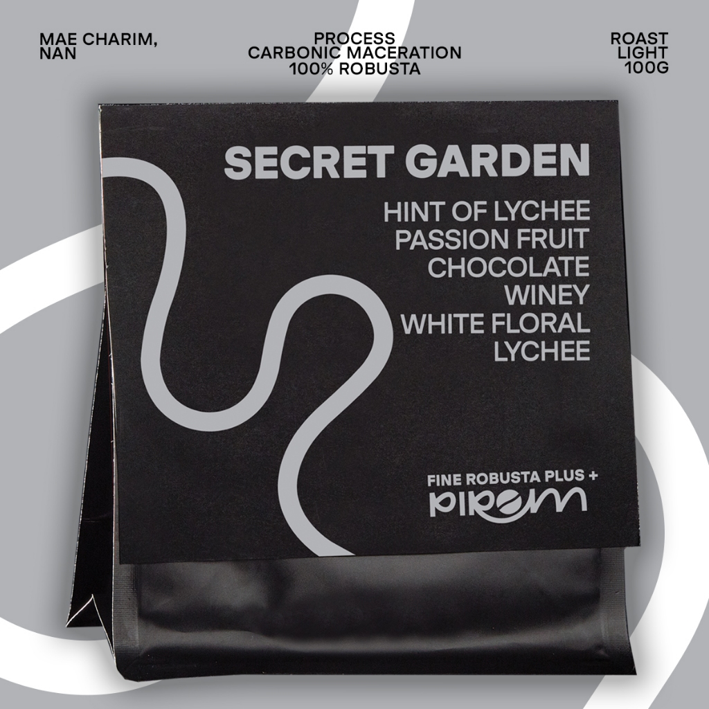 Pirom Coffee เมล็ดกาแฟ คั่วอ่อน Fine Robusta Plus Secret Garden