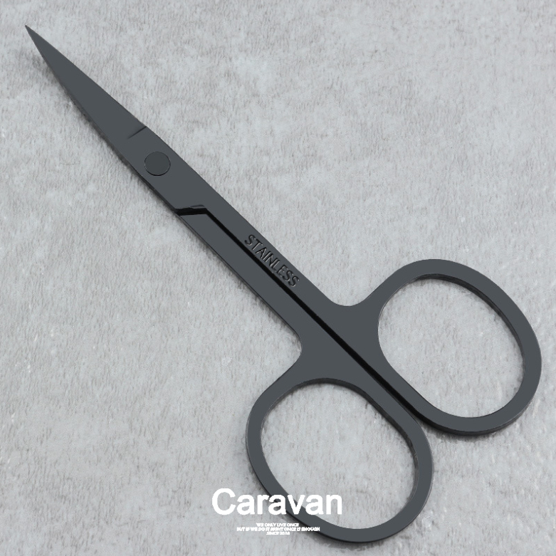 Caravan crew Eyebrow scissors กรรไกรจัดแต่งทรงคิ้ว เล็มขนคิ้ว ขนาดกะทัดรัด จัดเก็บง่าย ดีไซน์มินิมอล