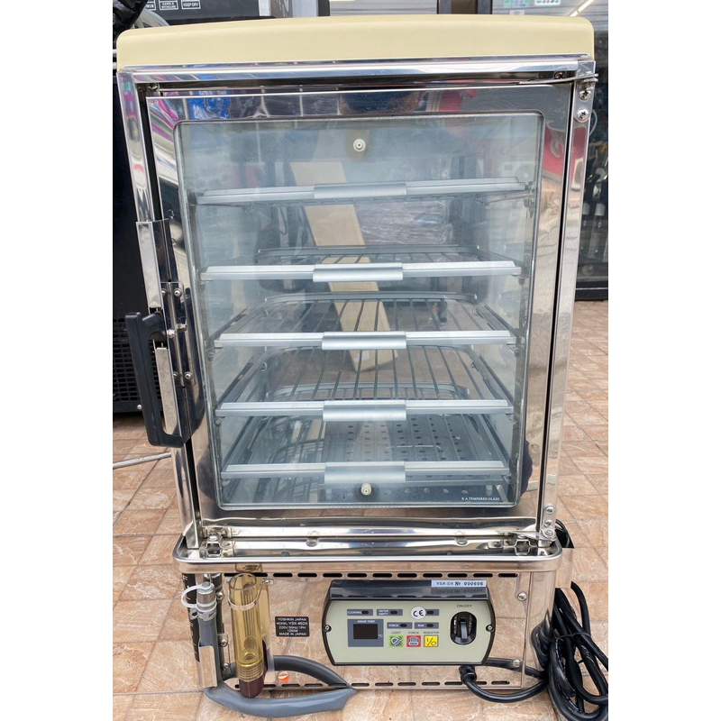ตู้อุ่นนึ่งซาลาเปา YOSHIKIN เชิงพานิชย์แบบกระจกโค้ง(มือสอง)จากร้านแบรนด์มินิมาร์ทชั้นนำของไทยนำเข้าจ