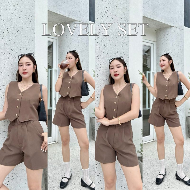 LOVELY SET | เซตกั๊กขาสั้น | ผ้าบัลลี่ผ้าหนาอย่างดีไม่ต้องใส่ซับใน งานเข้าใหม่ของทางร้าน งานไซส์(xs-xl)