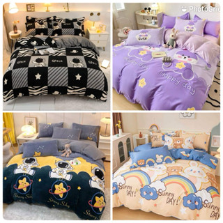 ผ้าปูที่นอนครบเซ็ต 6 ชิ้น พร้อมผ้านวม มีขนาด 3.5/5/6ฟุต