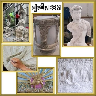 ปูนปั้น PSM (บรรจุ1กก) ผสมน้ำเปล่าใช้ได้เลย ใช้สำหรับงานปั้น ทำบล็อก กดพิมพ์ เนื้อละเอียด แข็งแรง ทนแดด ทนฝน แช่น้ำได้