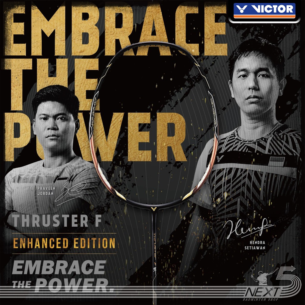 VICTOR ไม้แบดมินตัน รุ่น Thruster F Enhanced Edition (ล๊อตใหม่กรวยใส) ( TK-F ) รหัส TH new ฟรีเอ็น+ก