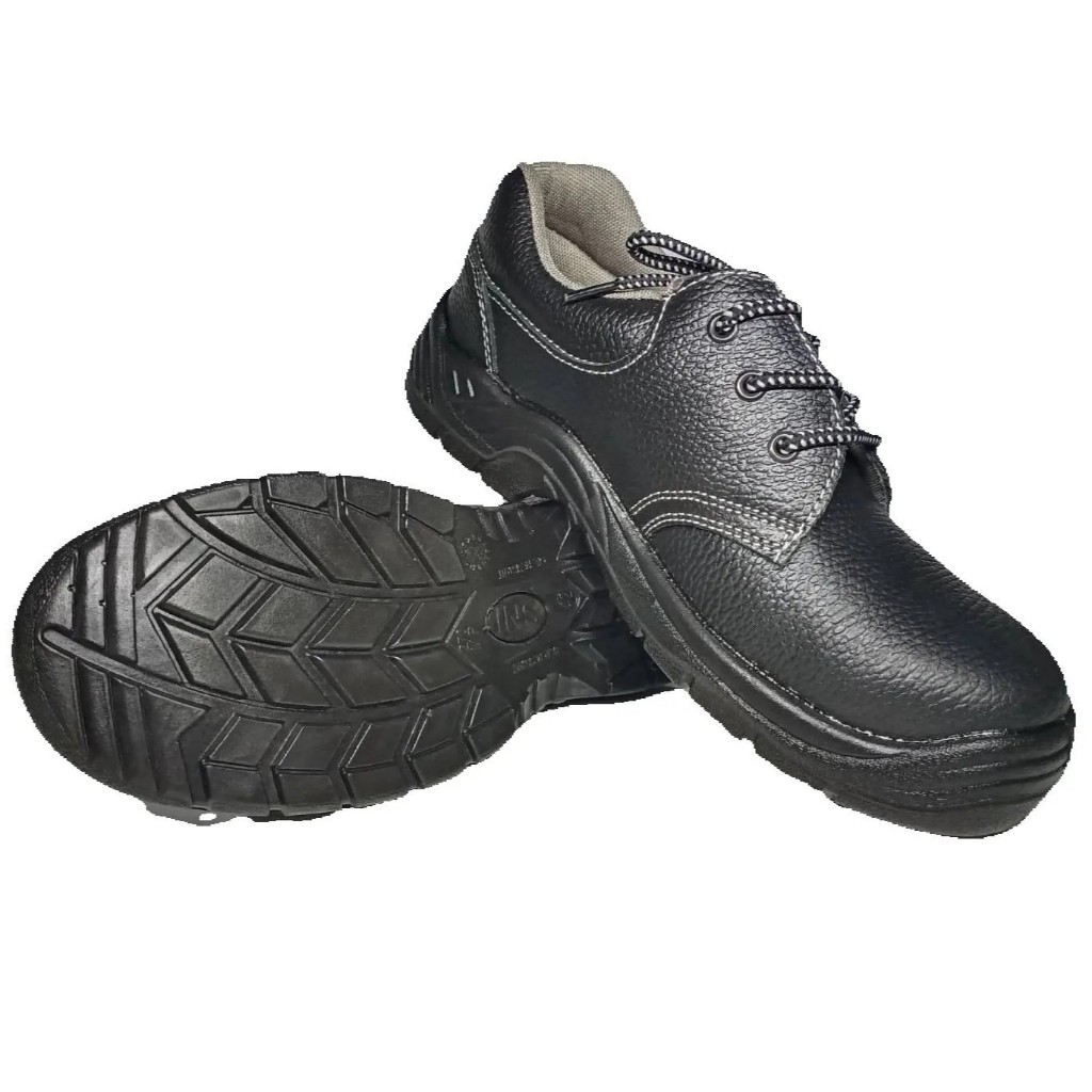 รองเท้าเซฟตี้ Safety Shoes รองเท้านิรภัย หนังวัวแท้ หัวเหล็ก สีดำ แบรนด์ LUCKY CAT (เป็นสินค้าโล๊ะสต๊อก  มือ1)