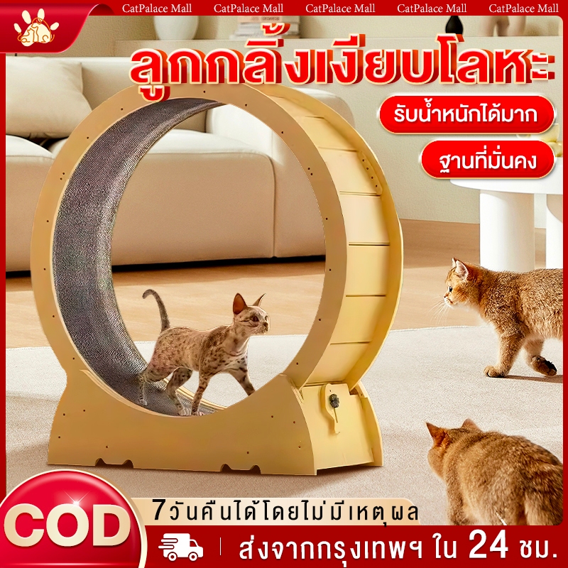 ลู่วิ่งแมว ออกกำลังกาย ขนาดใหญ่ ล้อวิ่งไม้ ลู่วิ่งสำหรับสัตว์เลี้ยง ของเล่นแมว Pet treadmill