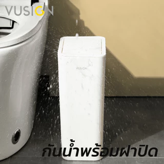Vusign ถังขยะแบบฝากด ถังขยะฝาสปริง ฝาปิดแบบป๊อปอัพ ประหยัดพื้นที่ สีขาวมินิมอล จุได้เยอะ Trash Cans