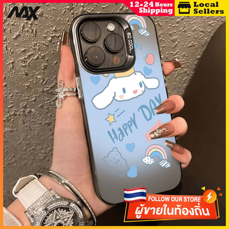 สีดำหรูหราซิลิโคนแข็งกรณีโทรศัพท์ ลูกสุนัขการ์ตูน for IPhone 13 12 7Plus 14 15 11 Pro MAX 8 6 7 6S Plus X XR XS