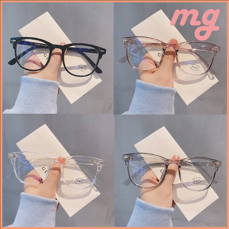 [จัดส่งในกทม.] แว่นกันรังสีมีสไตล์ ย้อนยุค อินเทรนด์ แว่นสายตาสั้น 0°-500° กรอบสี่เหลี่ยม จัดส่งจากกทม. มีให้เลือก 3 สี