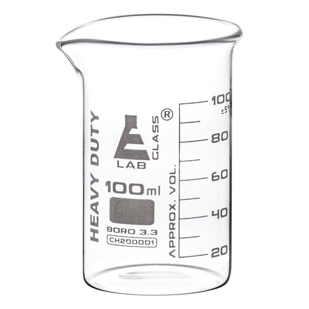 บีกเกอร์แก้ว เนื้อหนา แก้วโบโรซิลิเกต 100 / 600 มล. | Labglass Heavy Duty Beaker 100 / 600 ml.