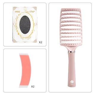 GDS Wigs เซ็ตหวีใหญ่คละสี 1 ชิ้น เน็ตผม 2 ชิ้น และสติ๊กเกอร์กันเผยอ 2 แผ่น