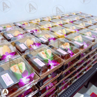 (25,50ชิ้น/แพ็ค) กล่องขนมกระดาษ ฝาใส ใส่เค้กมินิ ขนม แซนวิช กล่องจัดเบรค เบเกอรี่ กันน้ำ กันมัน