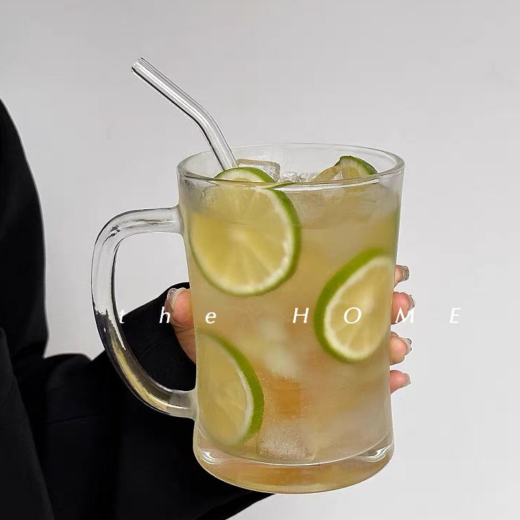 【พร้อมส่งในไทย】แก้วเบียร์ แก้วเครื่องดื่ม สุดน่ารัก สไตล์เกาหลีน่ารัก แก้วคาร์เฟ่มุ่งมิ้งน่ารัก ความจุขความใหญหนาพิเศษ