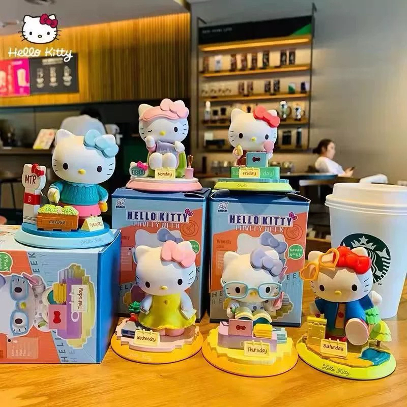 (ยกกล่อง6ตัว) โมเดล กาชาปอง ฟิกเกอร์ อนิเมชั่นของสะสม ของขวัญ กล่องสุ่มตัวการ์ตูน : คิตตี้ Kitty Days of the week