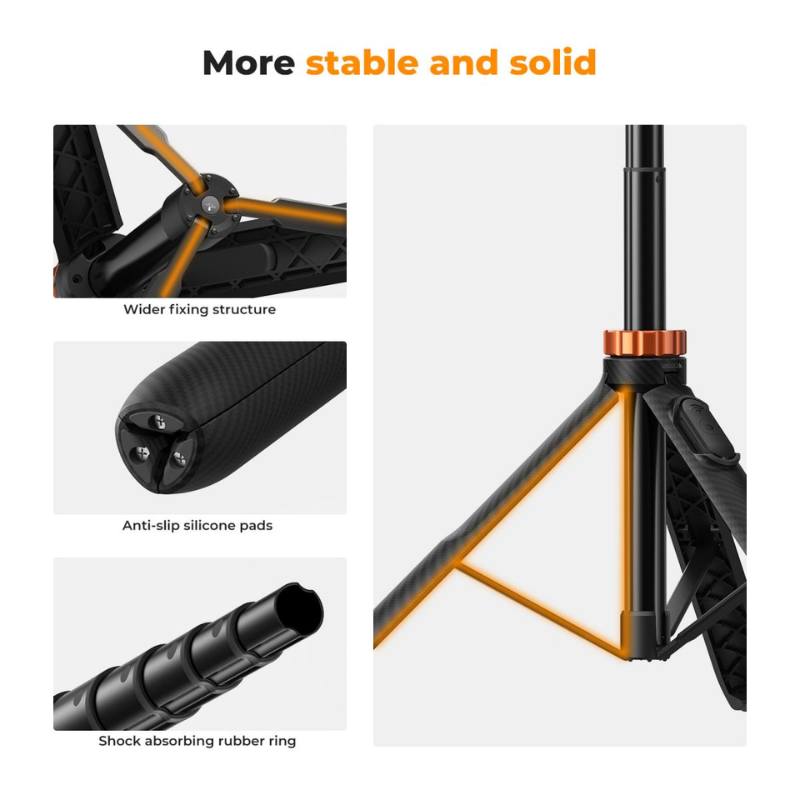 K&F Selfie Tripod for GoPro, DJI, Insta360 พร้อมรีโมท Bluetooth + อะแดปเตอร์ Gopro