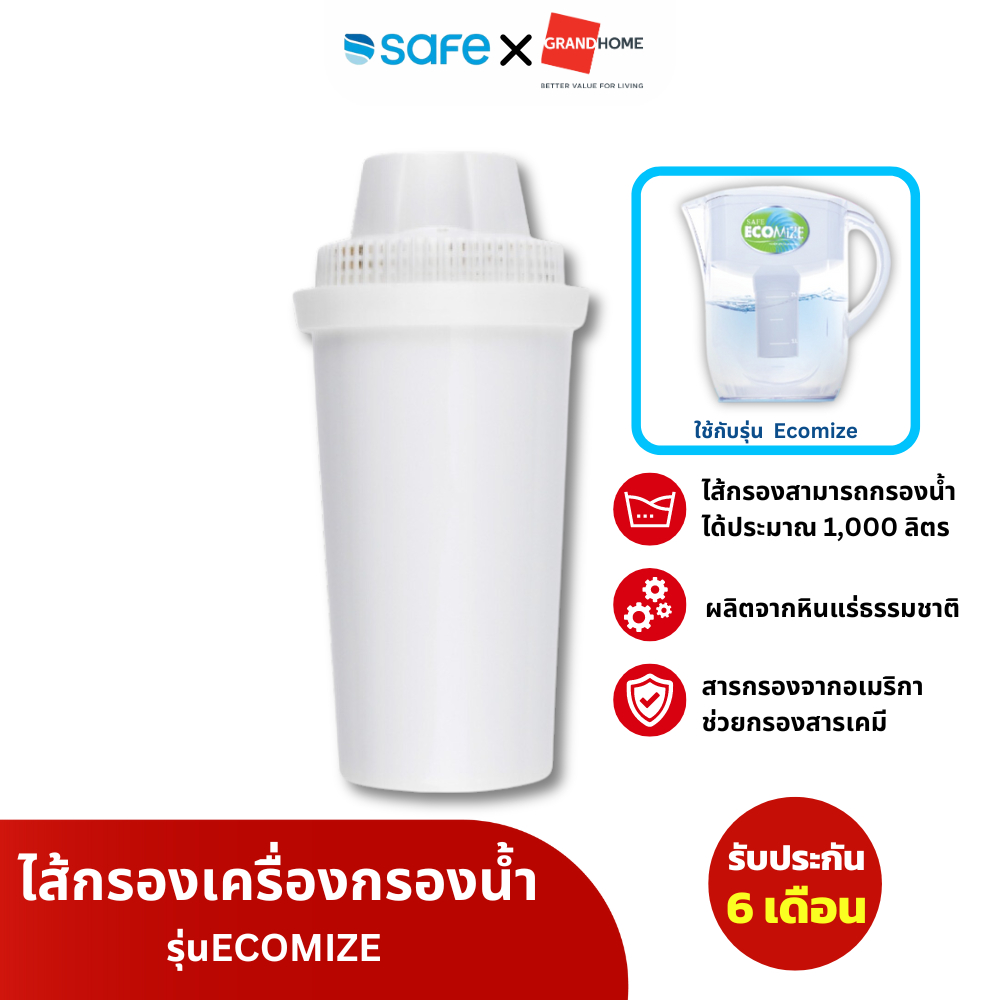 GRANDHOMEMART ไส้กรองเครื่องกรองน้ำ SAFE ECOMIZE ขาว