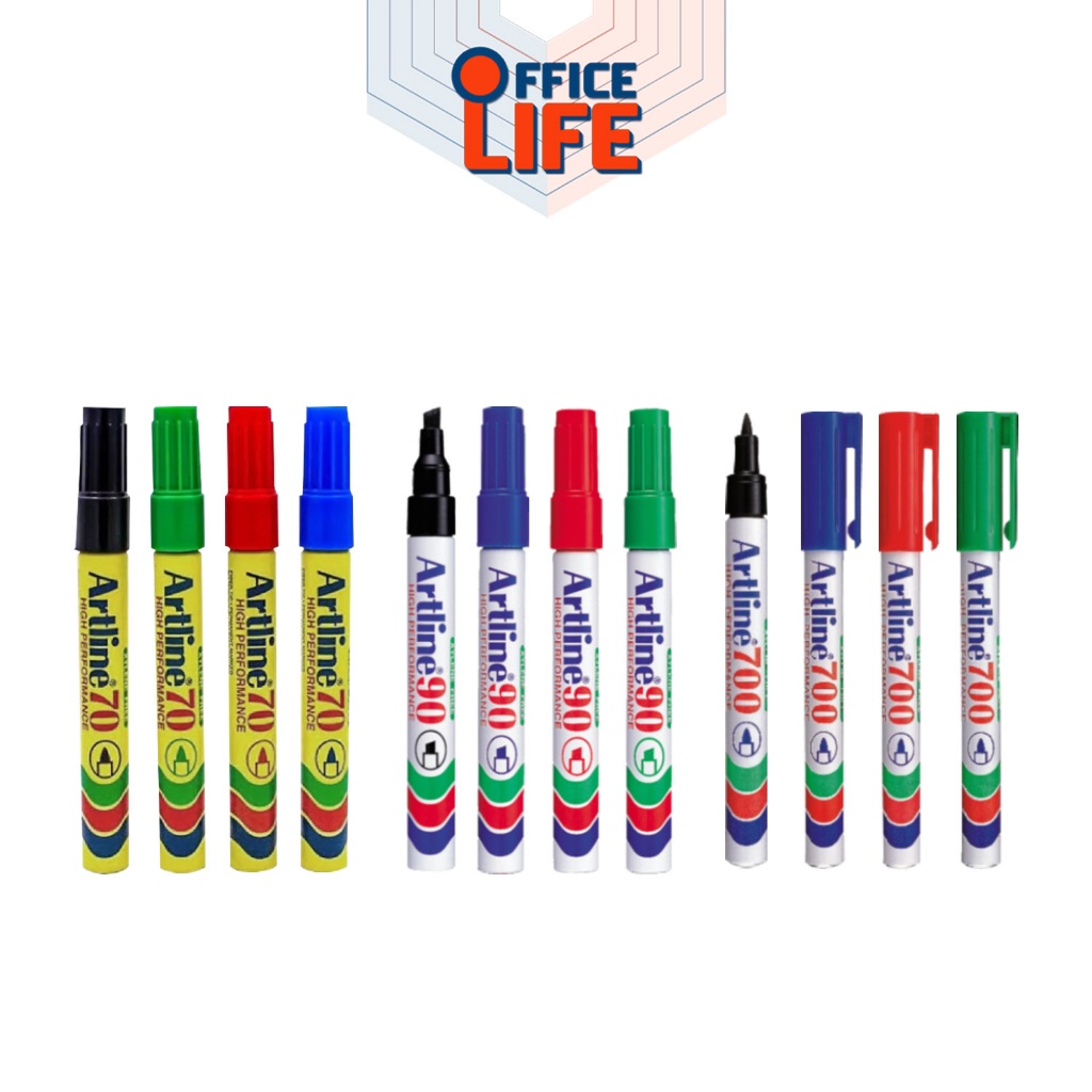 Artline ( อาร์ทไลน์ ) ปากกาเคมี รุ่น EK-70 / EK-90 / EK-700 เขียนได้ทุกพื้นผิว กันน้ำ ( 1 ด้าม )