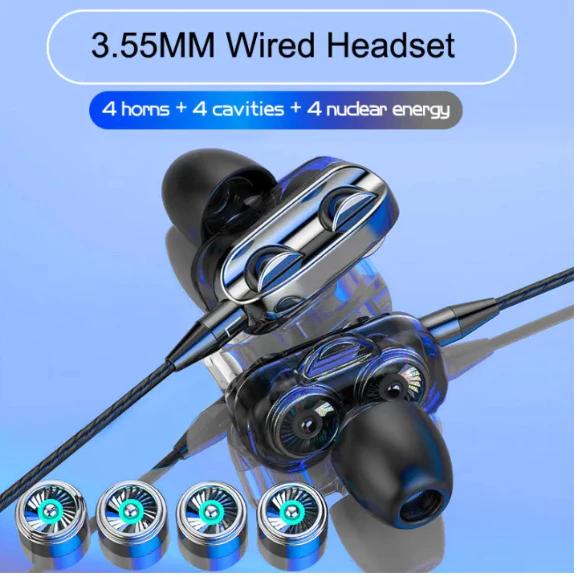 หูฟังเบส 9D มีสาย ไมโครโฟน 3.5 มม. Wired Headphones thumbnail 4