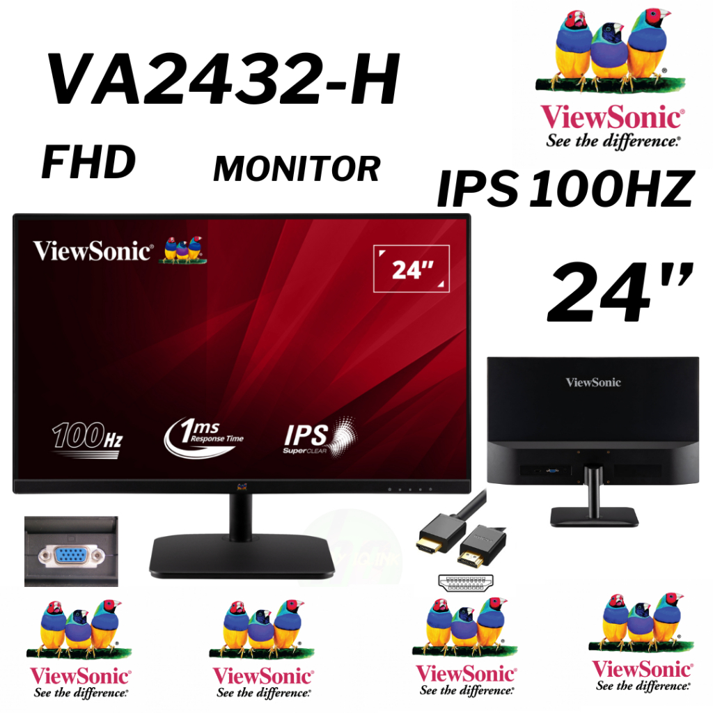 (V-VA2432-HLCD) MONITOR  VA2432-H 23.8" /IPS FULLHD/ 5MS/CONTRAST 50M:1/VGAX1/HDMIX1/WALL