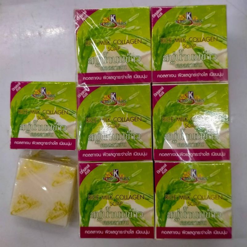 12 ก้อน สบู่น้ำนมข้าว คอลลาเจน เคบราเทอร์ K BROTHER RICE MILK SOAP 60กรัม💥💥