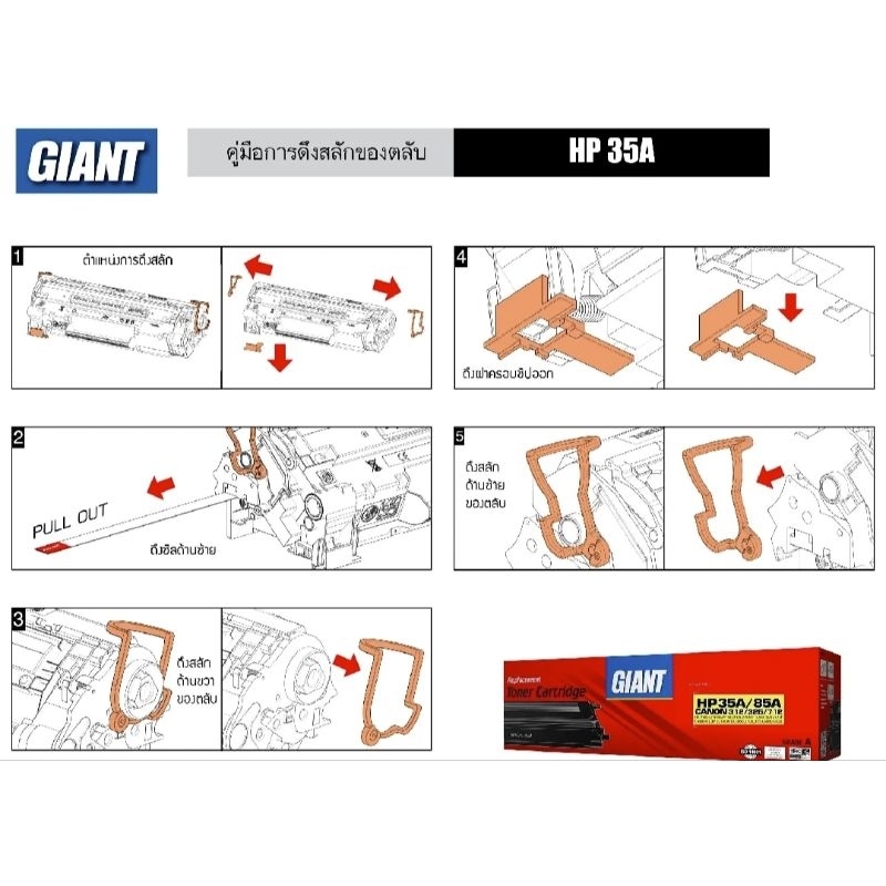 GIANT หมึกปริ้น Canon F166400 ตลับ Canon 325 / Canon312 เครื่อง Canon mf 3010 / Canon LBP 6030 ดำชัด