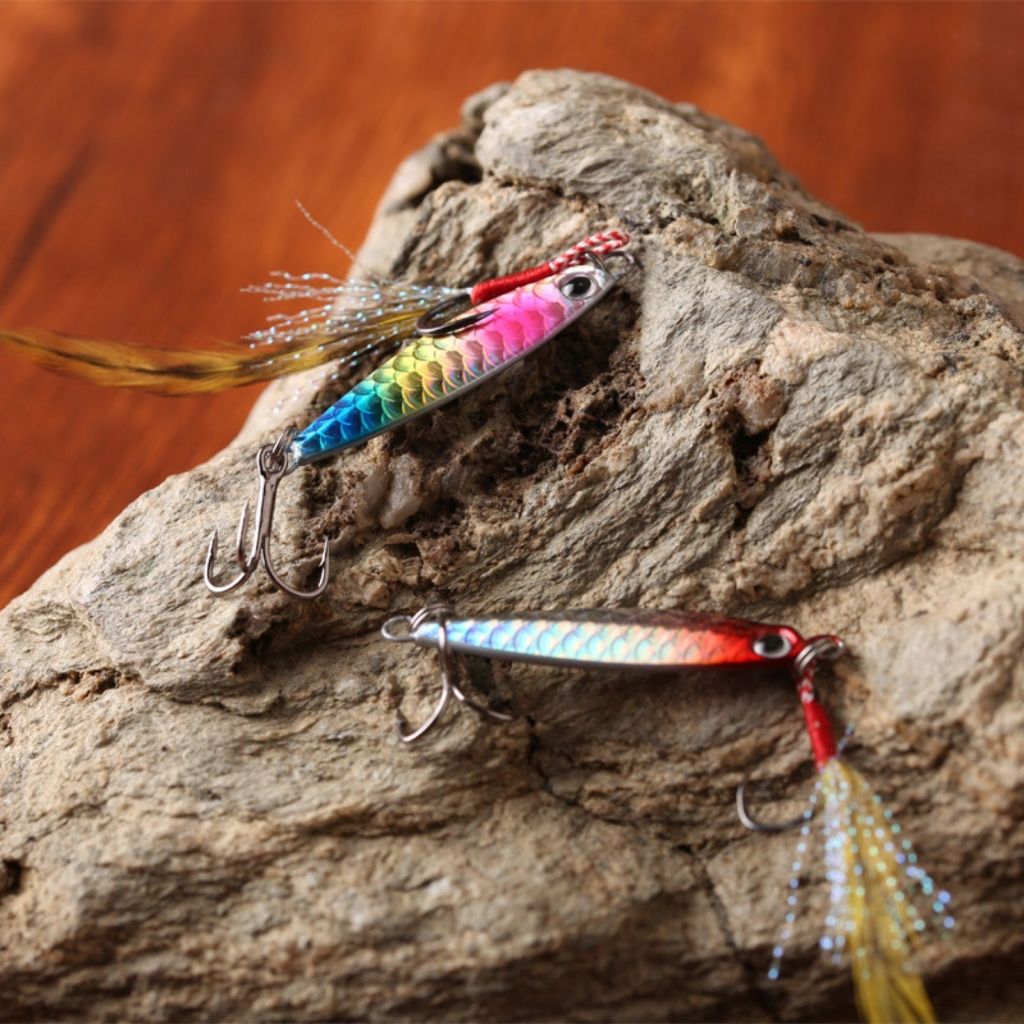 เหยื่อจิ๊ก เหยื่อตกปลา เหยื่อไมโครสะท้อนเเสง น้ำหนัก 7/15/25 กรัม วัสดุเหล็ก ตะขอคาร์บอน เเข็งเเรง คละสี พร้อมส่ง - รูปที่ 7