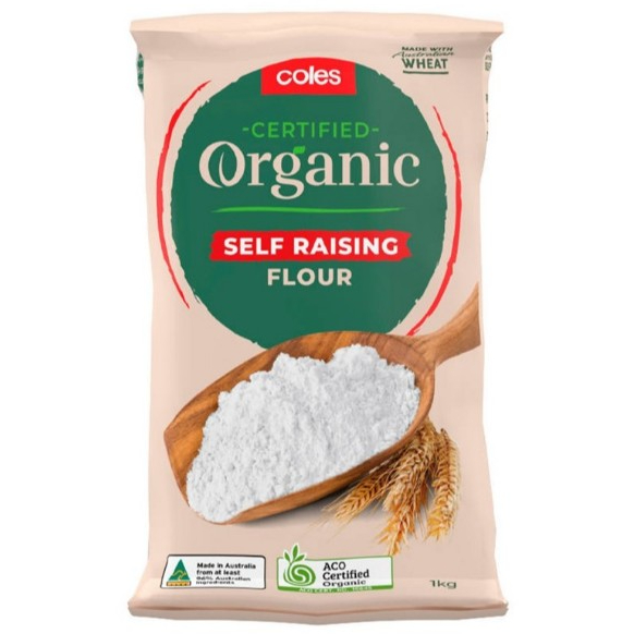 Coles Organic Self Raising Flour 1000g. โคลส์ แป้งสาลี ผสมผงฟู ออร์แกนิค