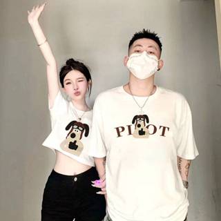 เสื้อคู่ เสื้อยืด คอกลมวินเทจ แขนสั้น เสื้อคู่แฟน E8007-ES80…