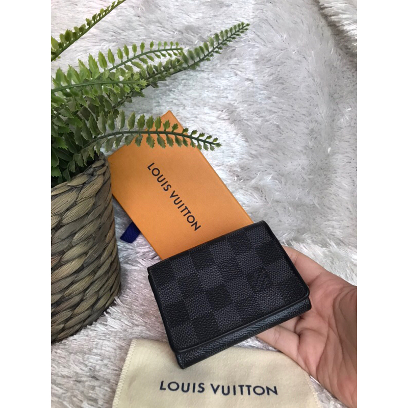 Lv Enveloppe Carte de visite Graphite แท้