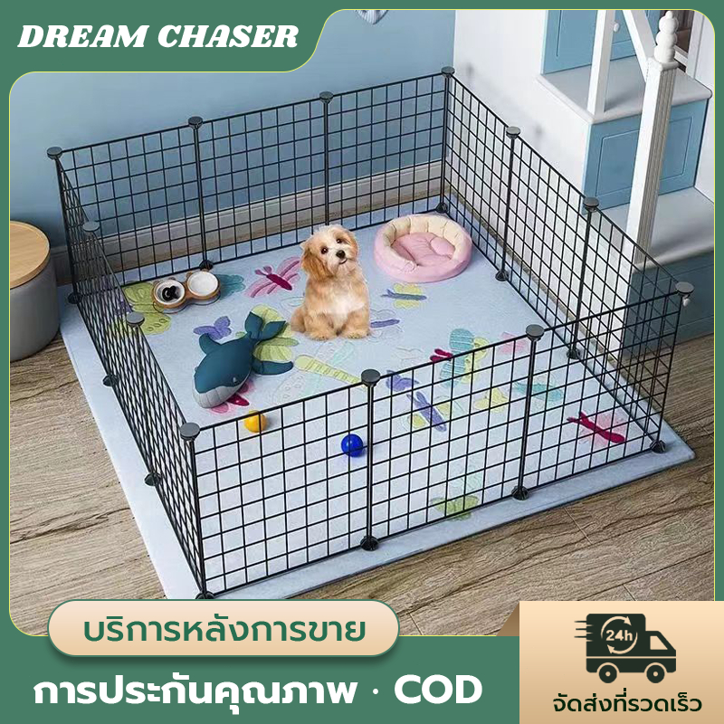 รั้วสัตว์เลี้ยงในครัวเรือน กรงสัตว์เลี้ยง DIY กรงสุนัขรวมฟรี กรงแมว กรงสัตว์เลี้ยงประกบพื้นที่ขนาดใหญ่