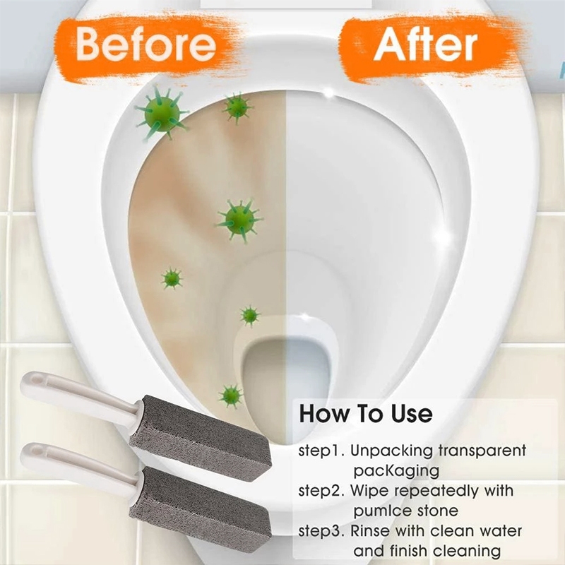 แปรงขัดคราบชักโครก ล้างห้องน้ำ แปรงหินล้างโถส้วม แปรงหินภูเขาไฟทำความสะอาด แปรงหินขัดคราบชักโครก ไม่ต้องใช้น้ำยา - รูปที่ 4