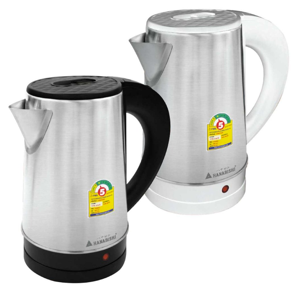 Hanabishi กาต้มน้ำไฟฟ้า 0.8ลิตร รุ่น HCK-081 กำลังไฟ 800w กาน้ำร้อนสแตนเลส electric kettle (รับประกัน1ปี)