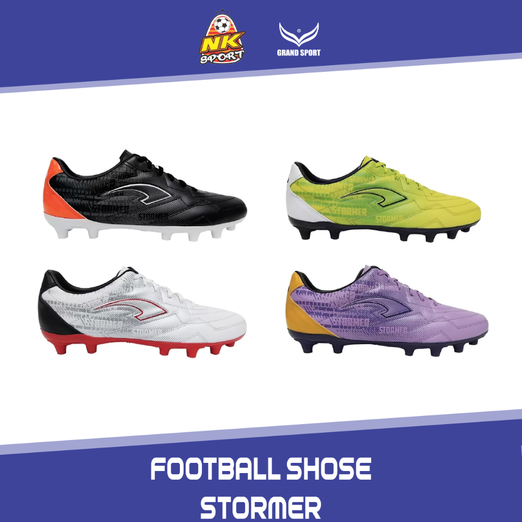GRAND SPORT รองเท้าฟุตบอล รองเท้าสตั๊ด รุ่น STORMER รหัส 333134 หนังสังเคราะห์ (PU) แบบนุ่ม เบา  สวมใส่กระชับเท้า